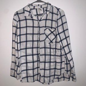 Black and White Grid Flannel
